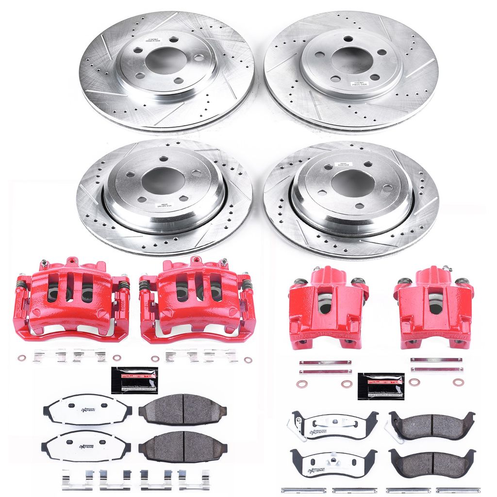 PowerStop KC1365-26 - Z26 Drilled and Slotted Brake Pad, Rotor, and Caliper Kit