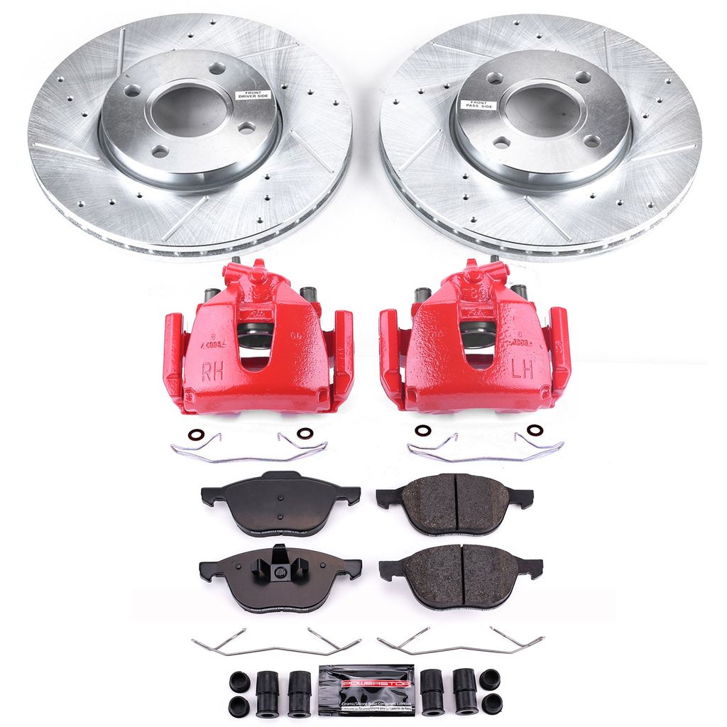 PowerStop KC1377 - Z23 Drilled and Slotted Brake Pad, Rotor, and Caliper Kit