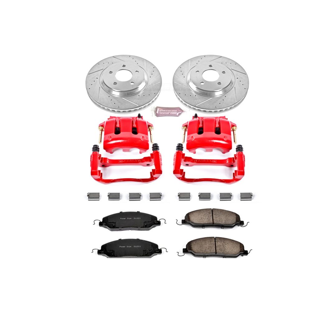 PowerStop KC1380 - Z23 Drilled and Slotted Brake Pad, Rotor, and Caliper Kit