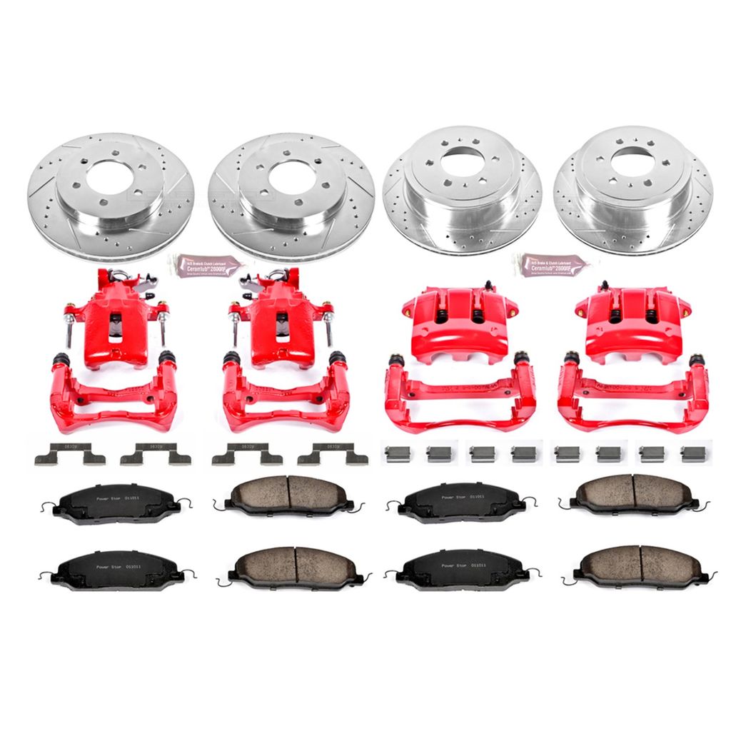 PowerStop KC1381 - Z23 Drilled and Slotted Brake Pad, Rotor, and Caliper Kit