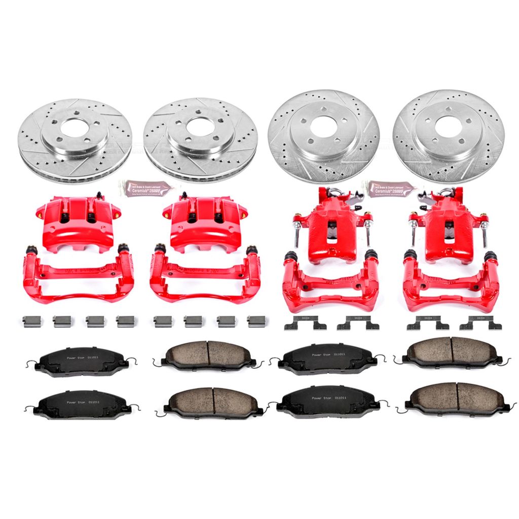 PowerStop KC1383 - Z23 Drilled and Slotted Brake Pad, Rotor, and Caliper Kit