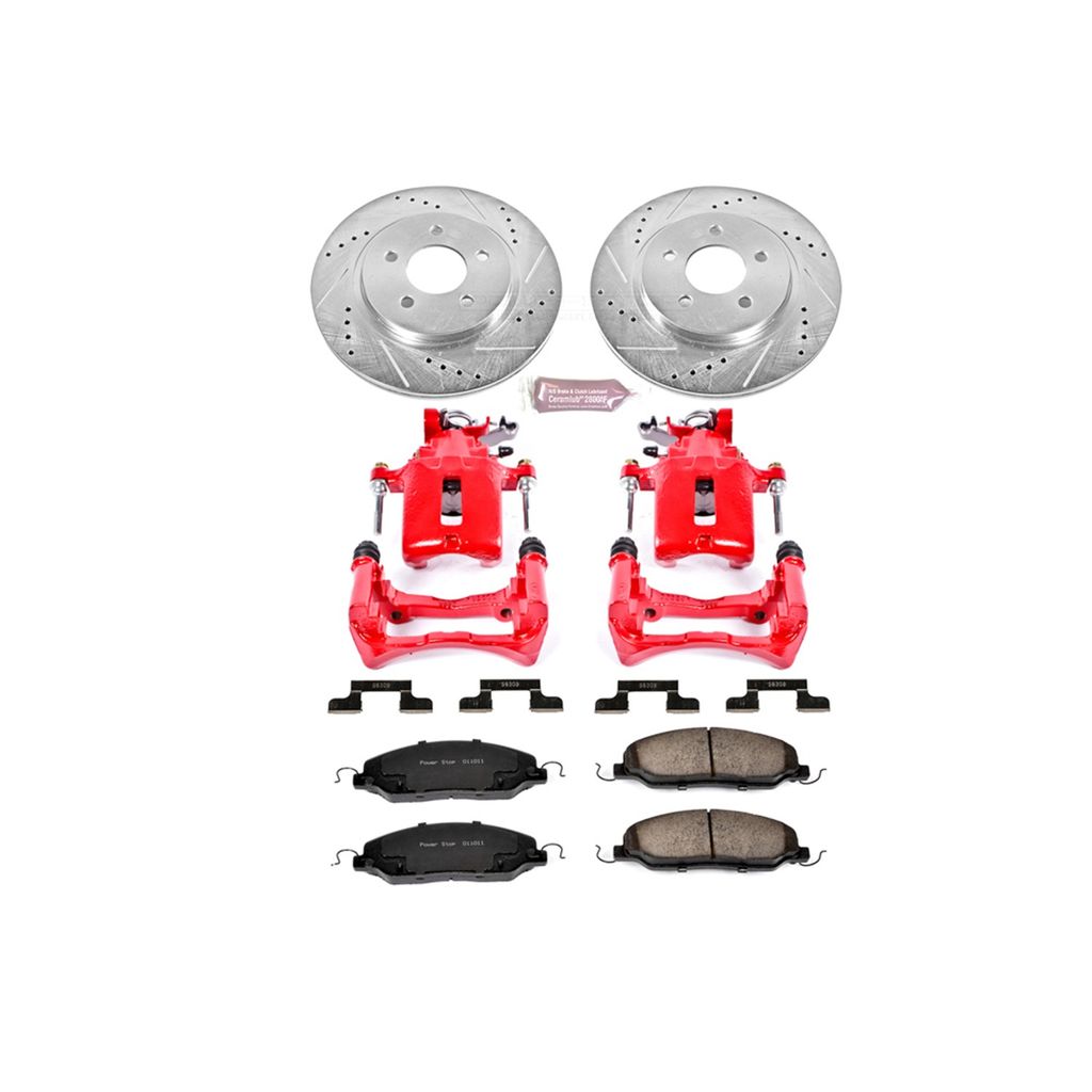 PowerStop KC1384 - Z23 Drilled and Slotted Brake Pad, Rotor, and Caliper Kit