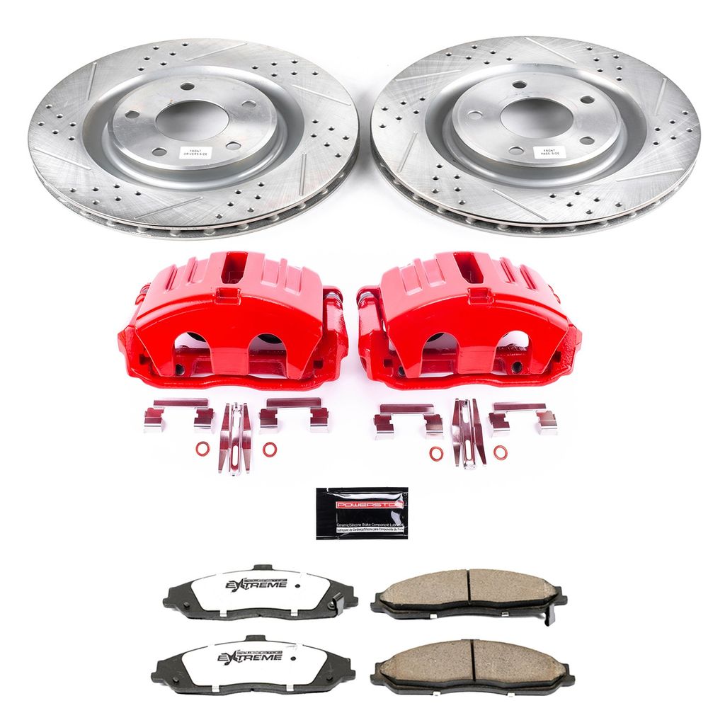 PowerStop KC1417B-26 - Z26 Drilled and Slotted Brake Pad, Rotor, and Caliper Kit