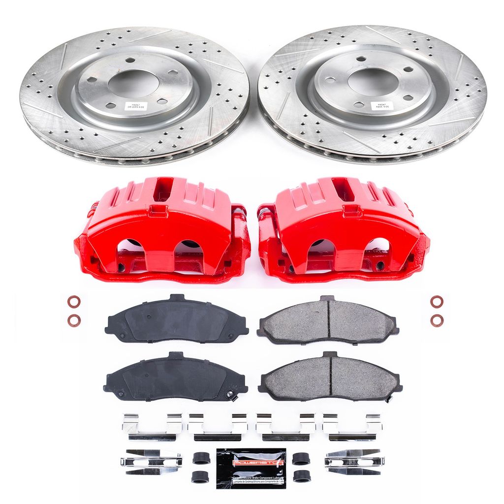 Z23 Drilled and Slotted Brake Pad, Rotor, and Caliper Kit