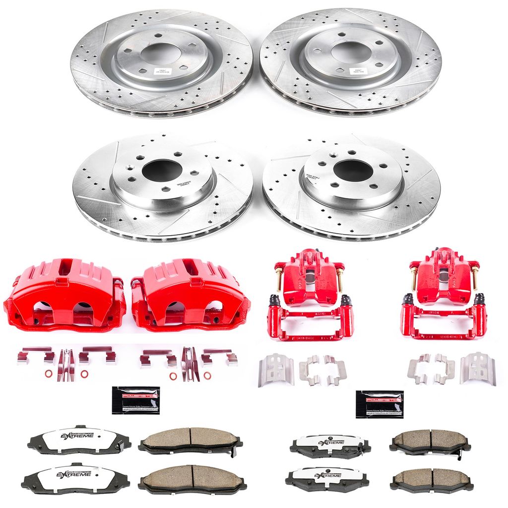 PowerStop KC1418B-26 - Z26 Drilled and Slotted Brake Pad, Rotor, and Caliper Kit