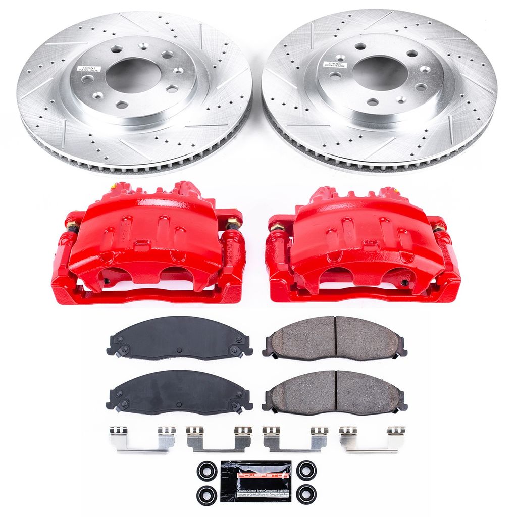 Z23 Drilled and Slotted Brake Pad, Rotor, and Caliper Kit