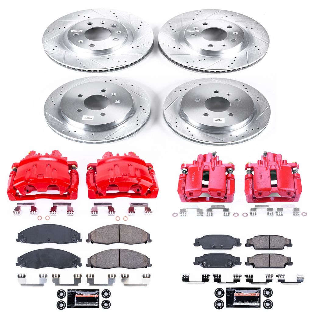 PowerStop KC1420 - Z23 Drilled and Slotted Brake Pad, Rotor, and Caliper Kit