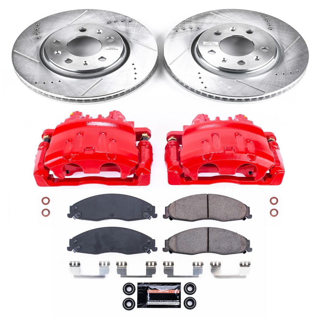 Z23 Drilled and Slotted Brake Pad, Rotor, and Caliper Kit