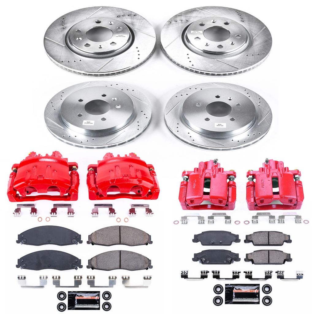 PowerStop KC1424 - Z23 Drilled and Slotted Brake Pad, Rotor, and Caliper Kit