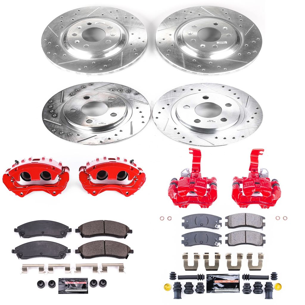 PowerStop KC1431 - Z23 Drilled and Slotted Brake Pad, Rotor, and Caliper Kit