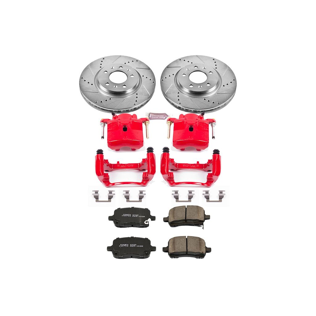 PowerStop KC1433 - Z23 Drilled and Slotted Brake Pad, Rotor, and Caliper Kit
