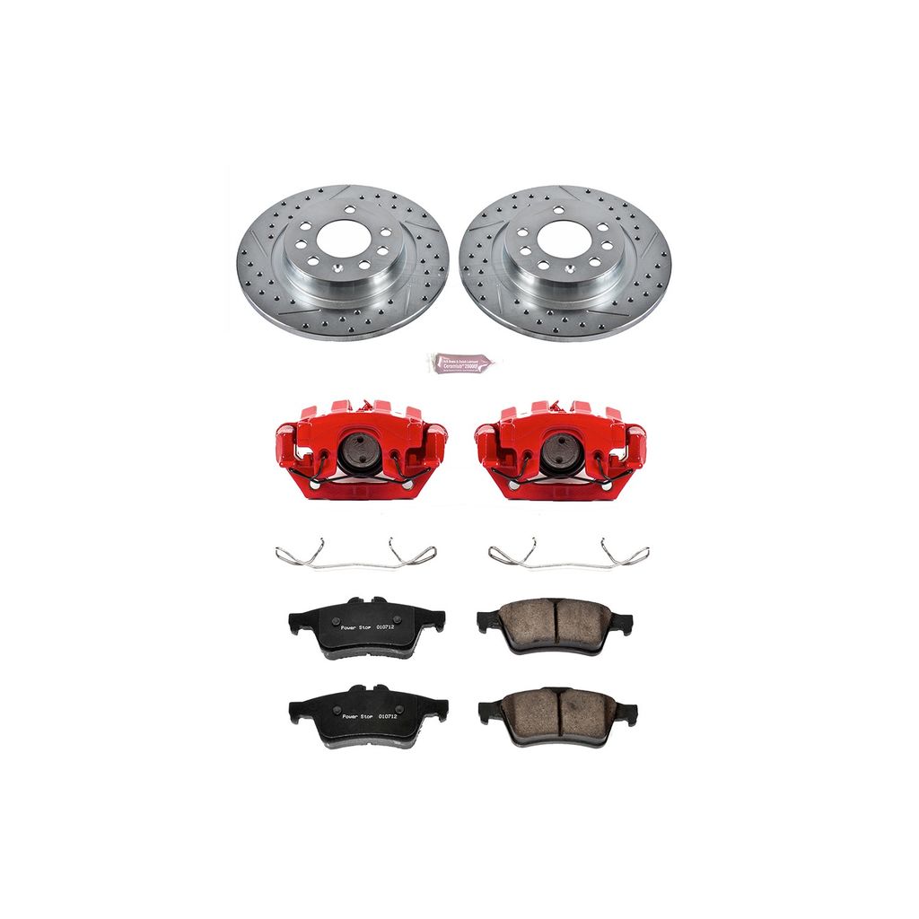 PowerStop KC1436 - Z23 Drilled and Slotted Brake Pad, Rotor, and Caliper Kit