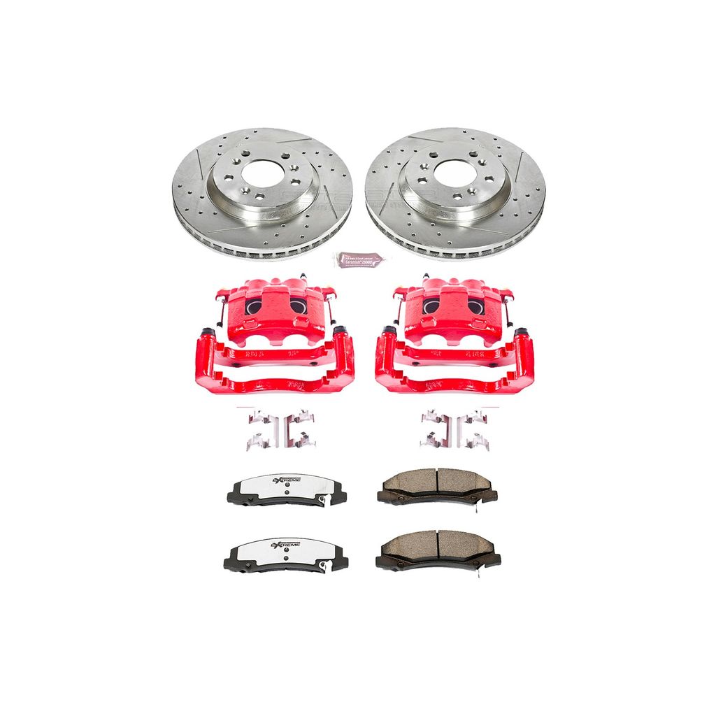 PowerStop KC1437-26 - Z26 Drilled and Slotted Brake Pad, Rotor, and Caliper Kit