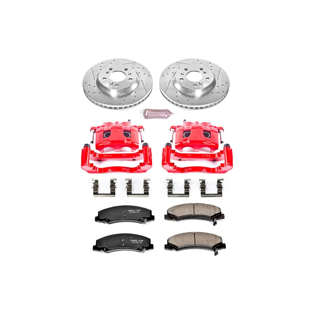 PowerStop KC1437 - Z23 Drilled and Slotted Brake Pad, Rotor, and Caliper Kit