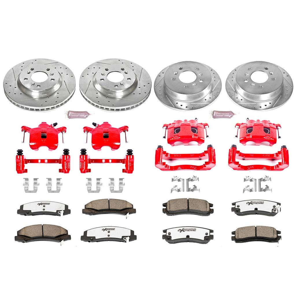 PowerStop KC1438-26 - Z26 Drilled and Slotted Brake Pad, Rotor, and Caliper Kit