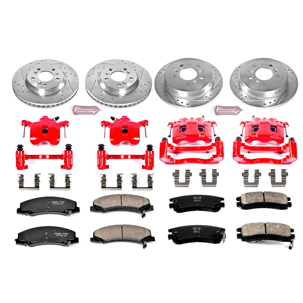 PowerStop KC1438 - Z23 Drilled and Slotted Brake Pad, Rotor, and Caliper Kit