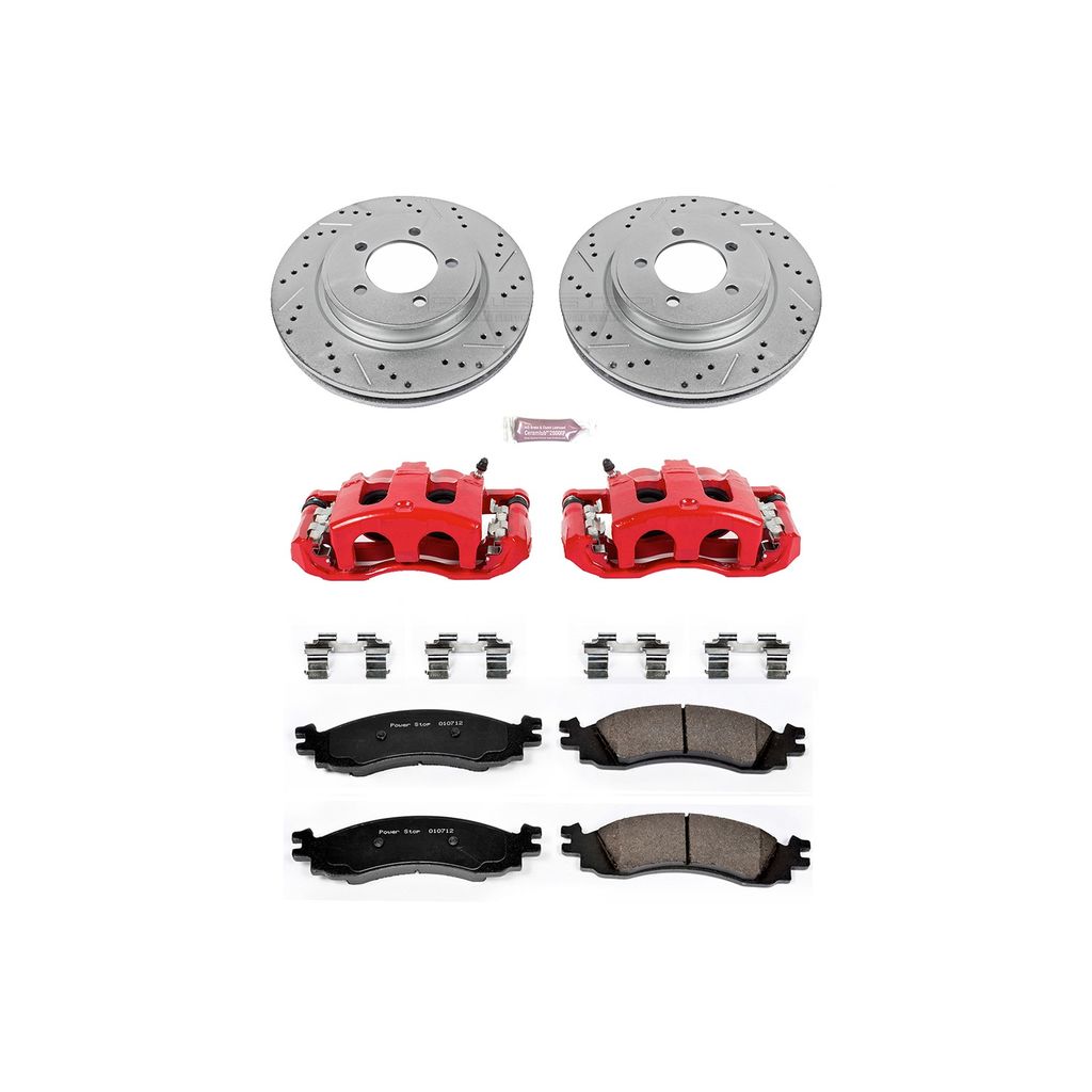 PowerStop KC1441 - Z23 Drilled and Slotted Brake Pad, Rotor, and Caliper Kit