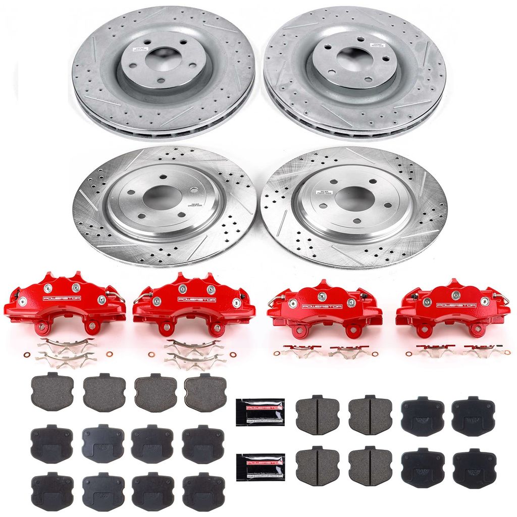 PowerStop KC1445 - Z23 Drilled and Slotted Brake Pad, Rotor, and Caliper Kit