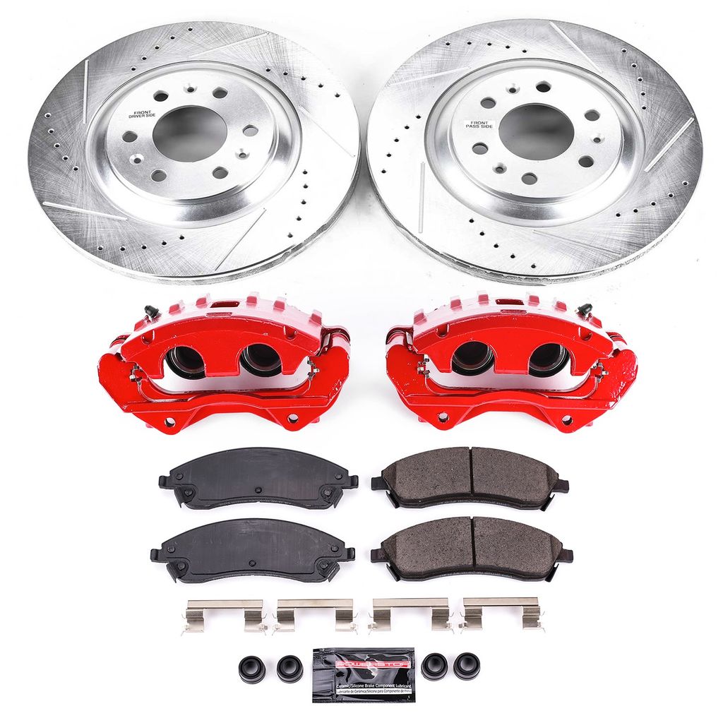 PowerStop KC1449 - Z23 Drilled and Slotted Brake Pad, Rotor, and Caliper Kit