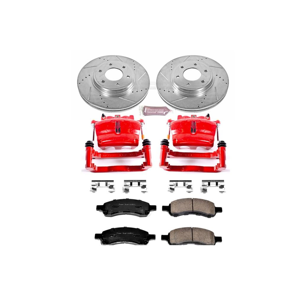 PowerStop KC1453 - Z23 Drilled and Slotted Brake Pad, Rotor, and Caliper Kit