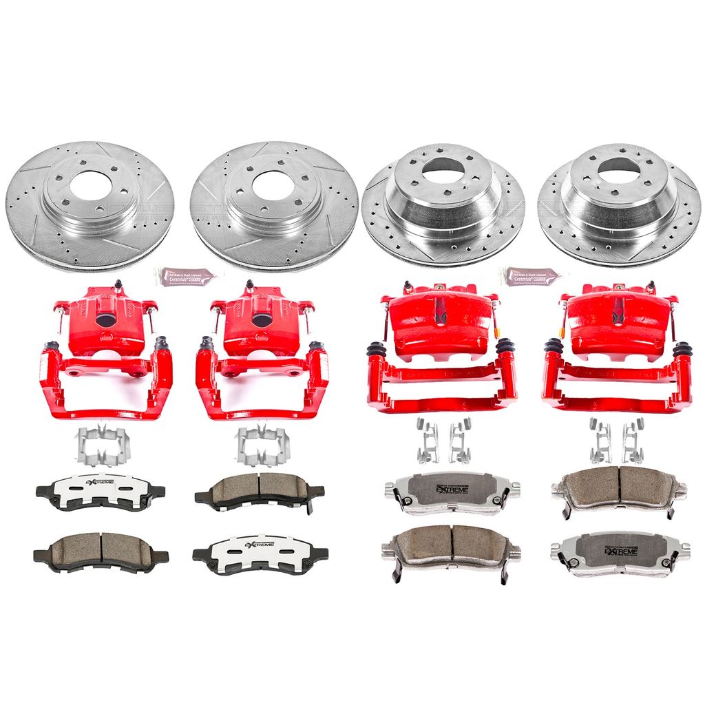 PowerStop KC1454-26 - Z26 Drilled and Slotted Brake Pad, Rotor, and Caliper Kit