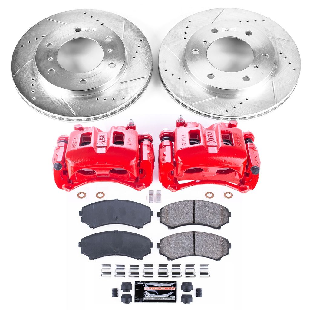 PowerStop KC148 - Z23 Drilled and Slotted Brake Pad, Rotor, and Caliper Kit