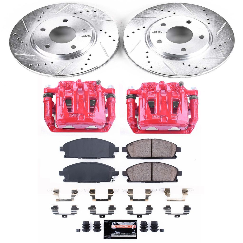 PowerStop KC150 - Z23 Drilled and Slotted Brake Pad, Rotor, and Caliper Kit