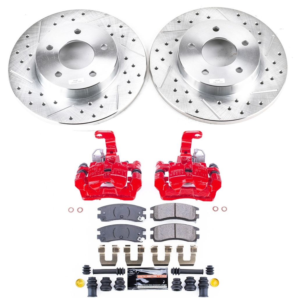 PowerStop KC1526B - Z23 Drilled and Slotted Brake Pad, Rotor, and Caliper Kit