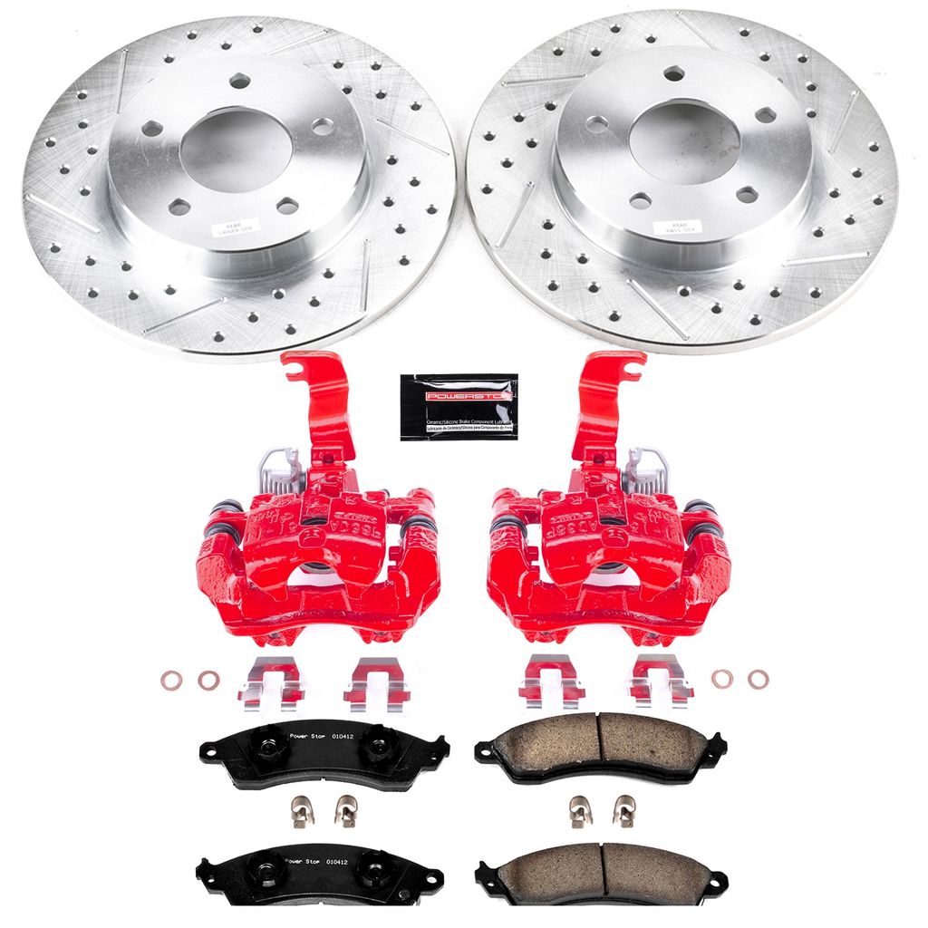 PowerStop KC1526F - Z23 Drilled and Slotted Brake Pad, Rotor, and Caliper Kit