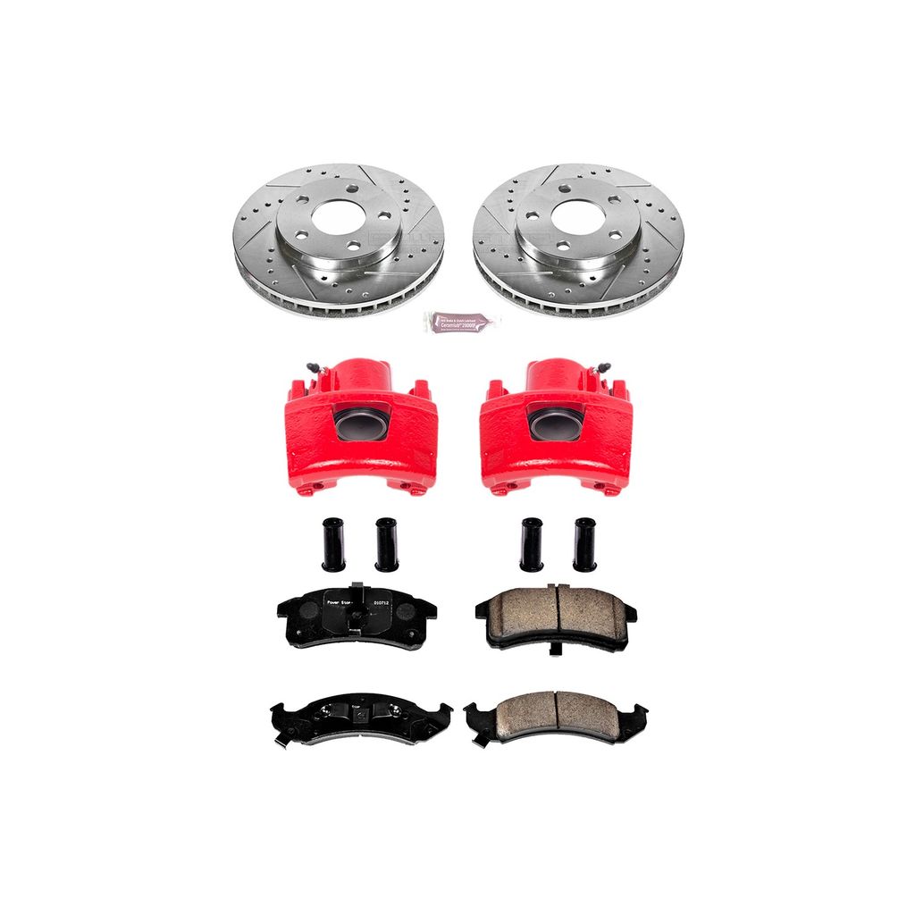 PowerStop KC1534 - Z23 Drilled and Slotted Brake Pad, Rotor, and Caliper Kit
