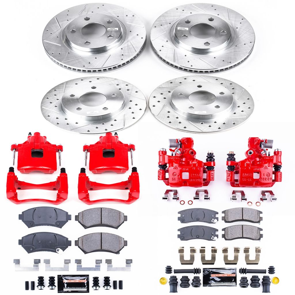 PowerStop KC1543 - Z23 Drilled and Slotted Brake Pad, Rotor, and Caliper Kit