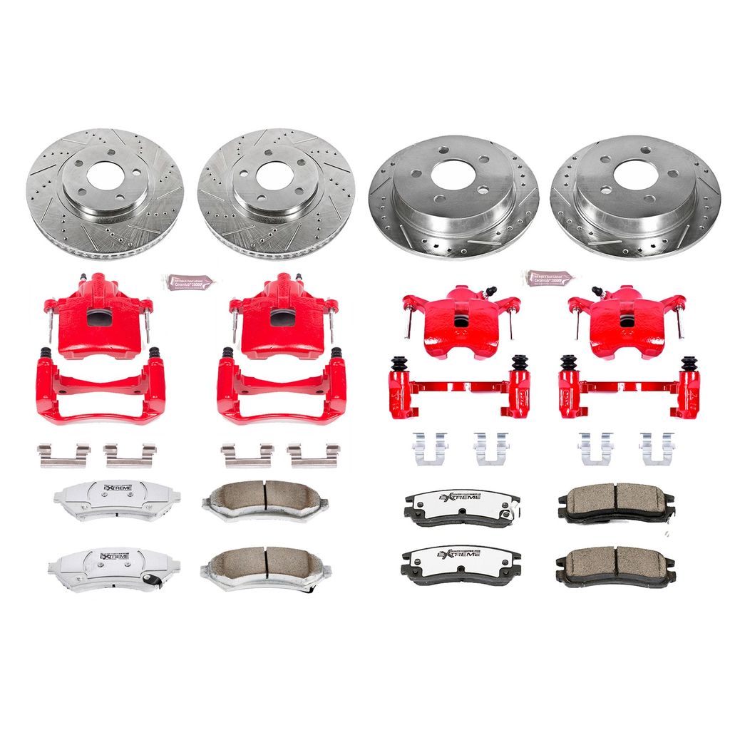 PowerStop KC1544-26 - Z26 Drilled and Slotted Brake Pad, Rotor, and Caliper Kit