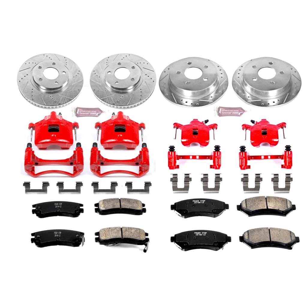 PowerStop KC1544 - Z23 Drilled and Slotted Brake Pad, Rotor, and Caliper Kit
