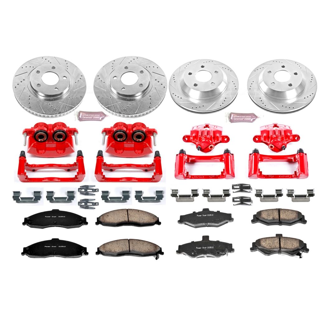 PowerStop KC1548 - Z23 Drilled and Slotted Brake Pad, Rotor, and Caliper Kit