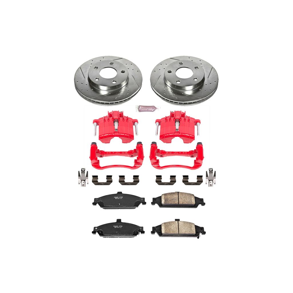 Z23 Drilled and Slotted Brake Pad, Rotor, and Caliper Kit