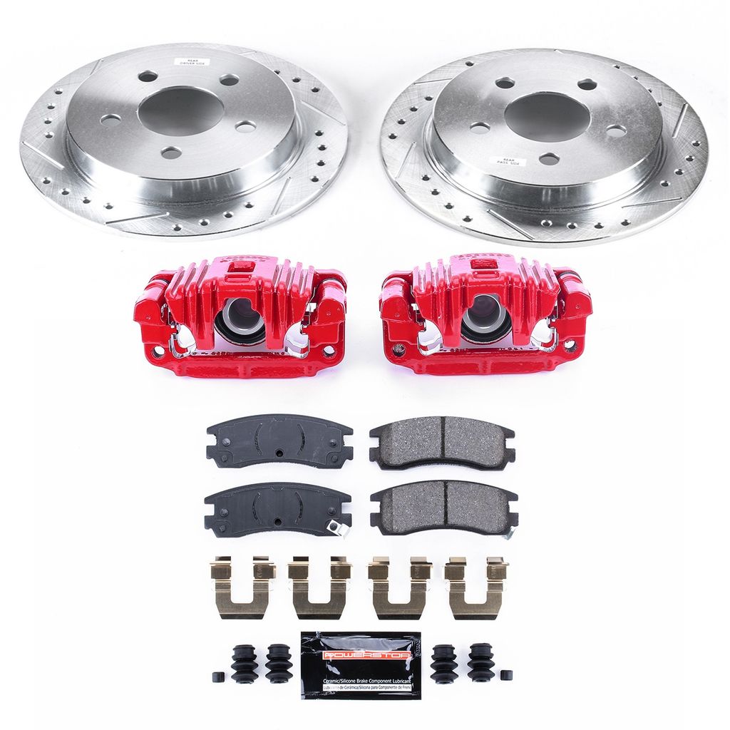 Z23 Drilled and Slotted Brake Pad, Rotor, and Caliper Kit
