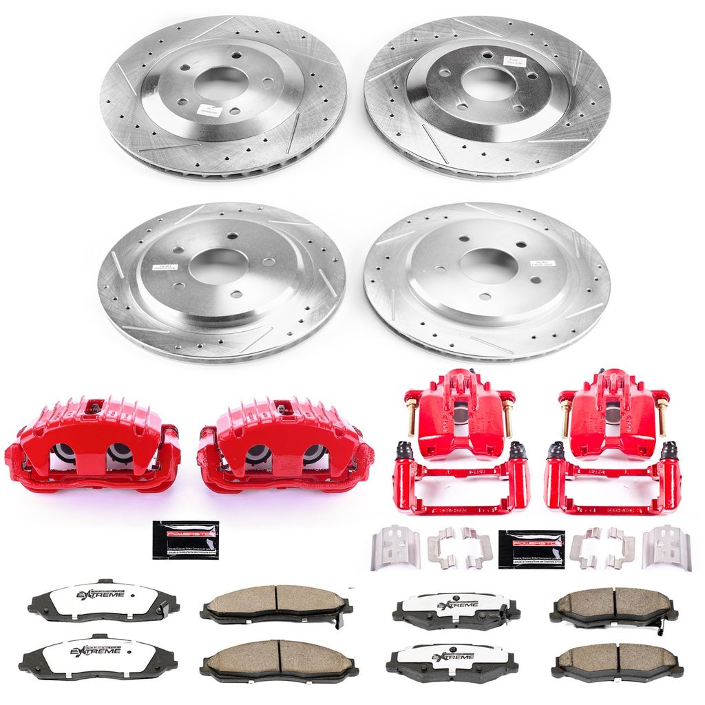 PowerStop KC1560B-26 - Z26 Drilled and Slotted Brake Pad, Rotor, and Caliper Kit