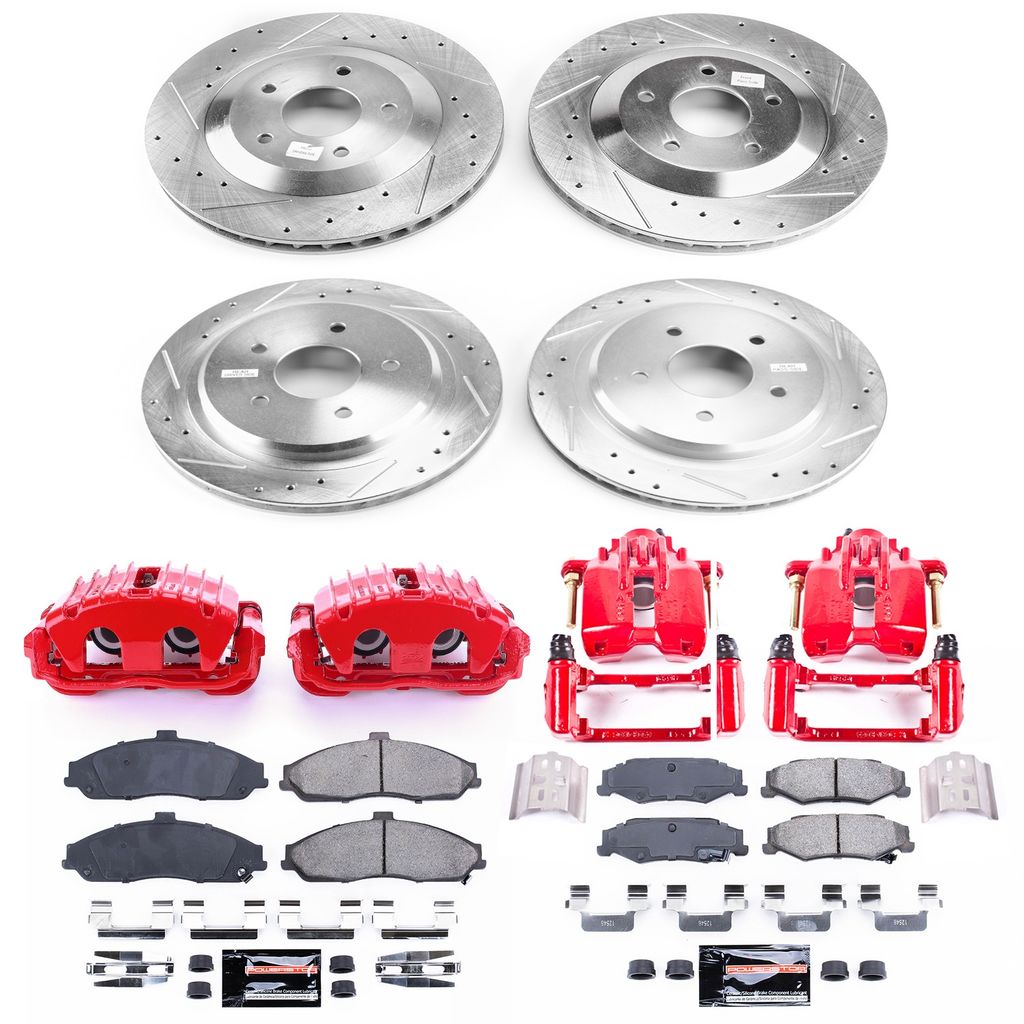 PowerStop KC1560B - Z23 Drilled and Slotted Brake Pad, Rotor, and Caliper Kit