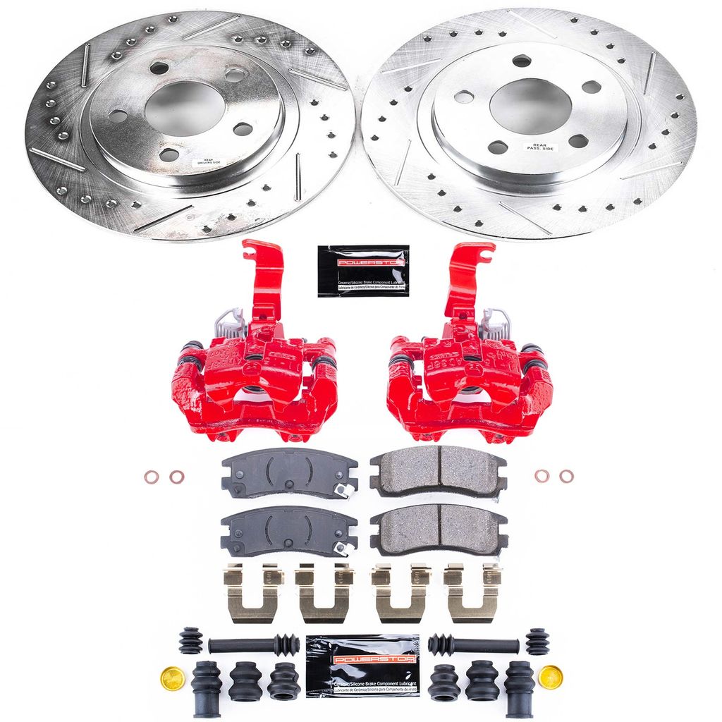 Z23 Drilled and Slotted Brake Pad, Rotor, and Caliper Kit
