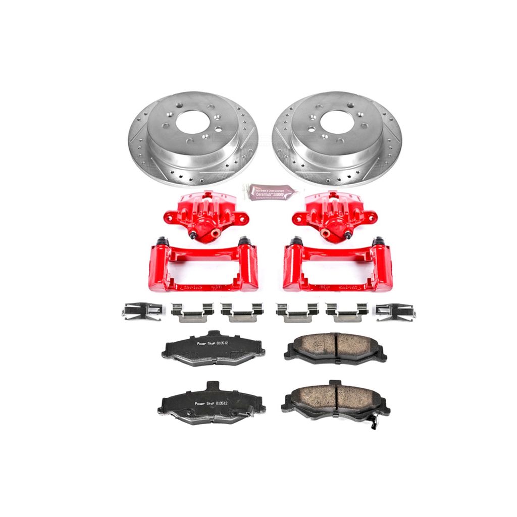 Z23 Drilled and Slotted Brake Pad, Rotor, and Caliper Kit
