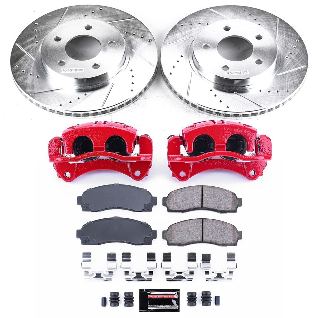 PowerStop KC1576 - Z23 Drilled and Slotted Brake Pad, Rotor, and Caliper Kit