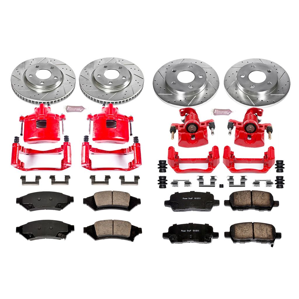 PowerStop KC1587A - Z23 Drilled and Slotted Brake Pad, Rotor, and Caliper Kit