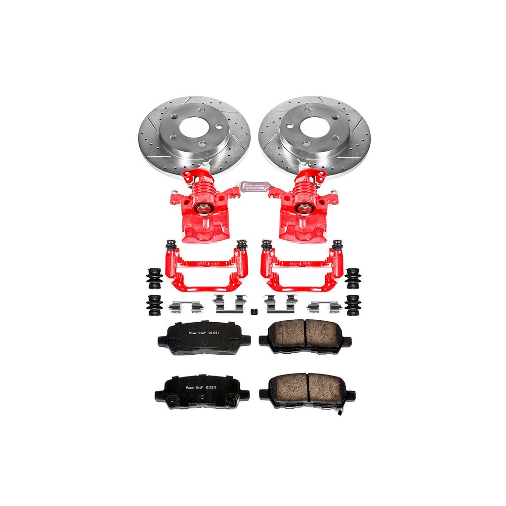 PowerStop KC1602A - Z23 Drilled and Slotted Brake Pad, Rotor, and Caliper Kit