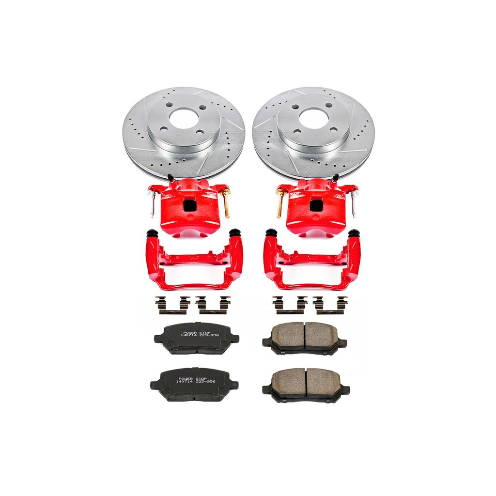 PowerStop KC1604 - Z23 Drilled and Slotted Brake Pad, Rotor, and Caliper Kit