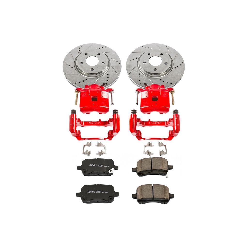 Z23 Drilled and Slotted Brake Pad, Rotor, and Caliper Kit