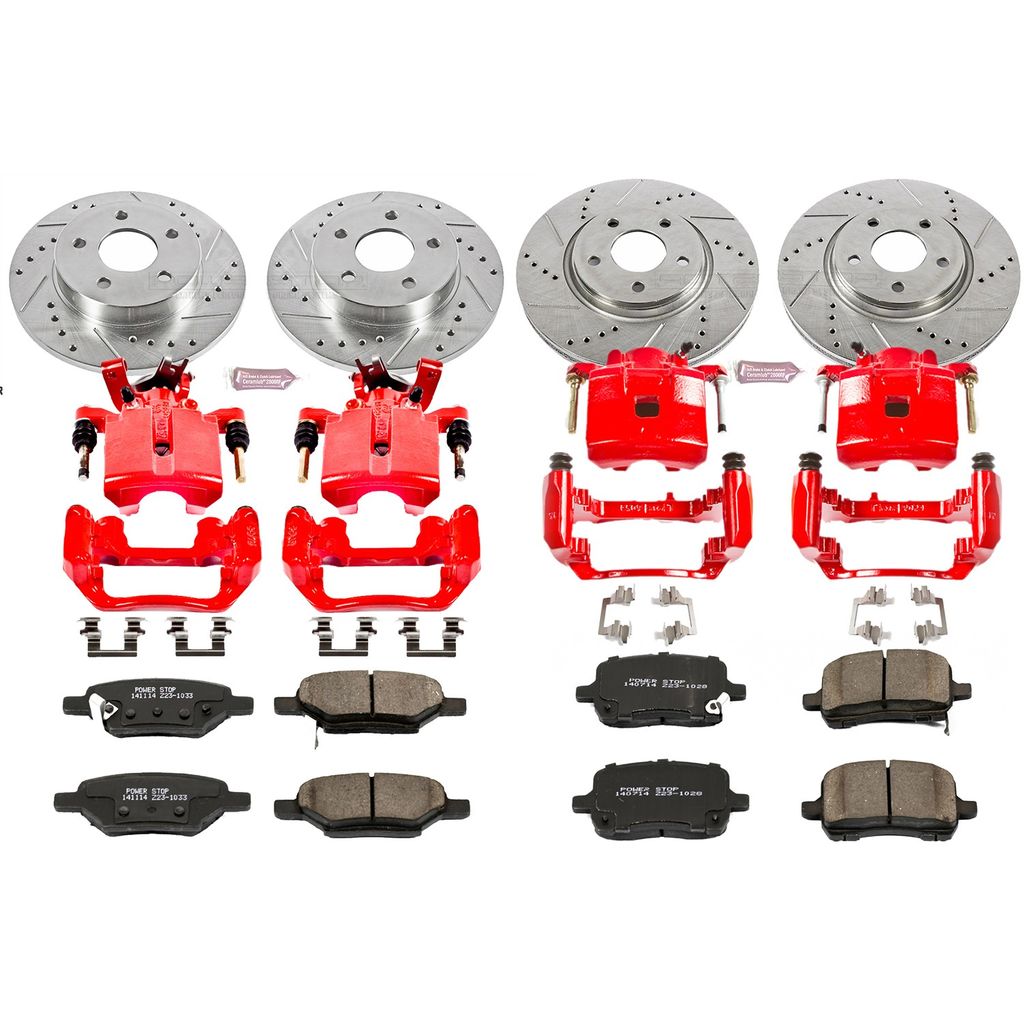 PowerStop KC1612 - Z23 Drilled and Slotted Brake Pad, Rotor, and Caliper Kit