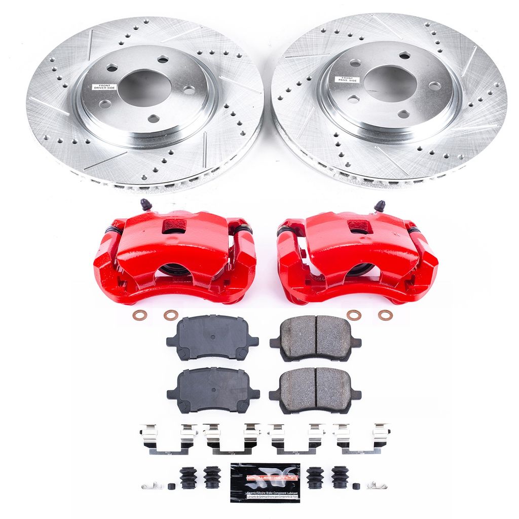 PowerStop KC1614B - Z23 Drilled and Slotted Brake Pad, Rotor, and Caliper Kit
