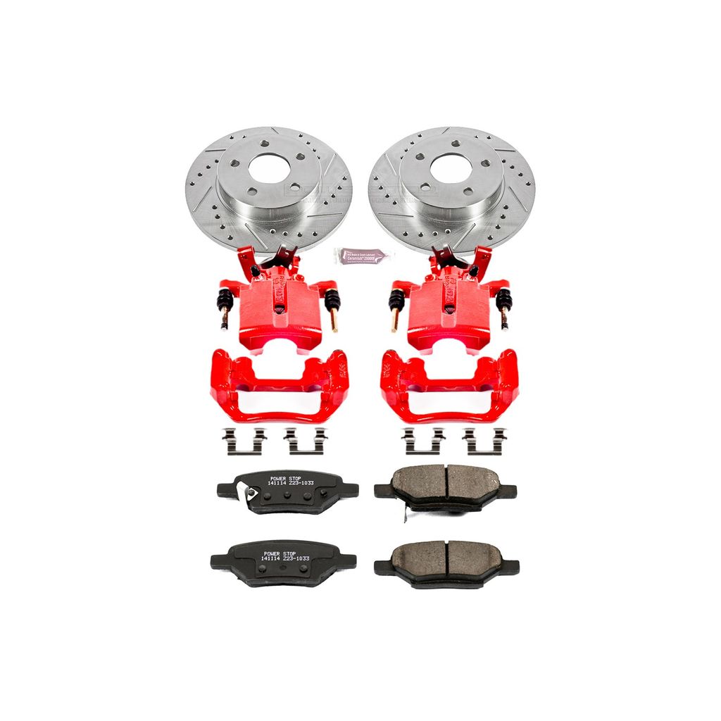PowerStop KC1616 - Z23 Drilled and Slotted Brake Pad, Rotor, and Caliper Kit