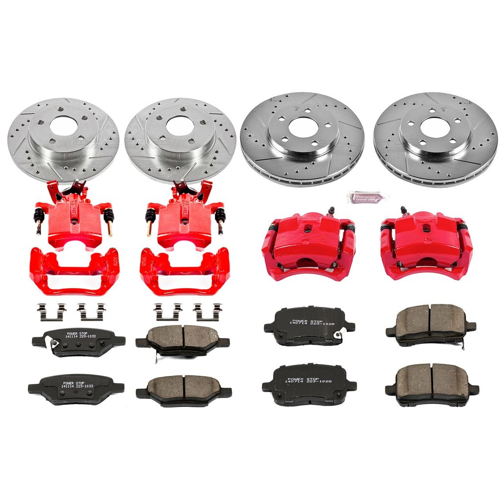 PowerStop KC1618 - Z23 Drilled and Slotted Brake Pad, Rotor, and Caliper Kit