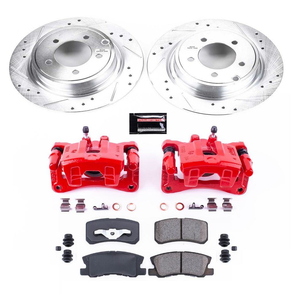 PowerStop KC1630A - Z23 Drilled and Slotted Brake Pad, Rotor, and Caliper Kit